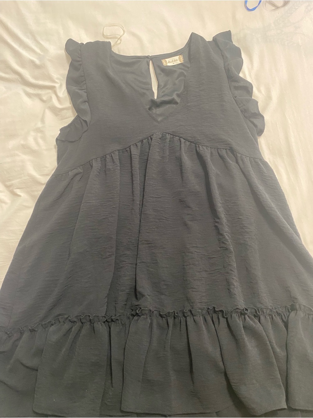 Altar'd State Black Ruffle Sleeve Casual Dress